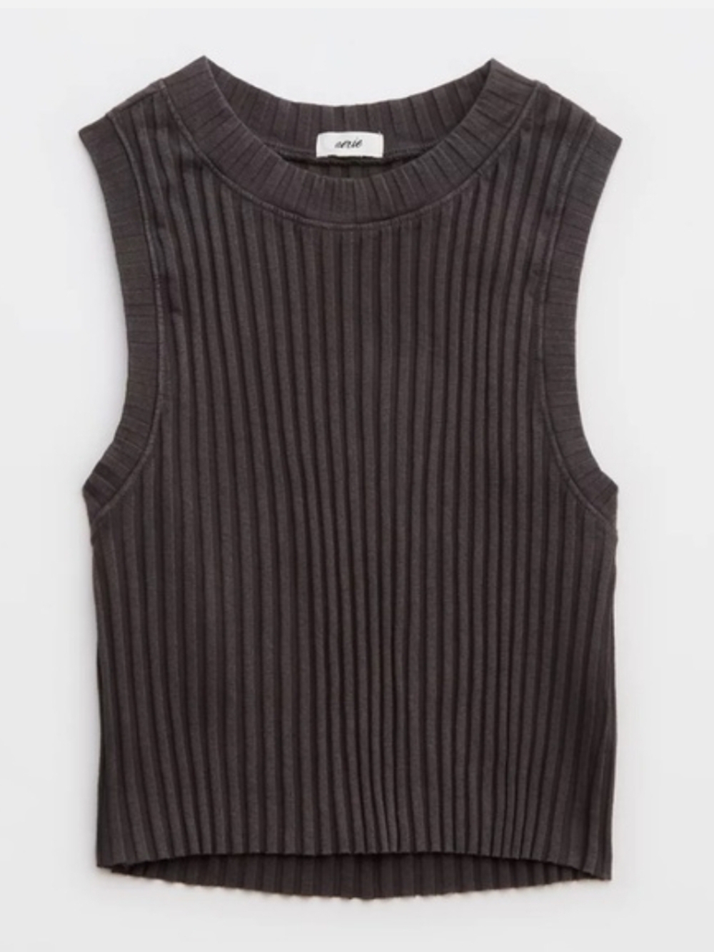 aerie High Neck Ribbed Tank Top
